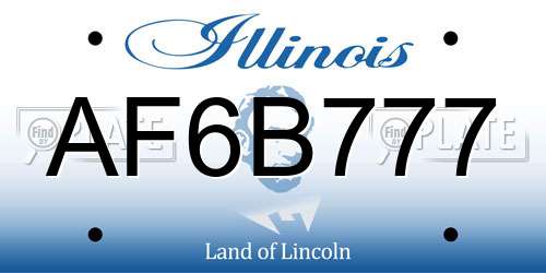 AF6B777 Illinois License Plate