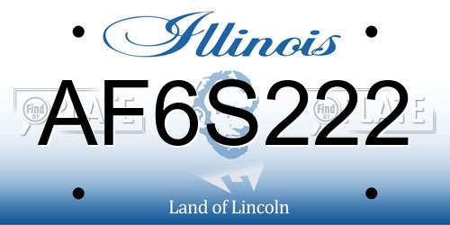 AF6S222 Illinois License Plate