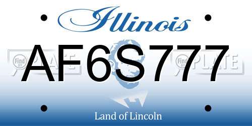 AF6S777 Illinois License Plate