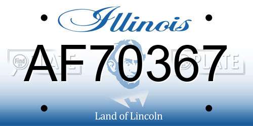 AF70367 Illinois License Plate