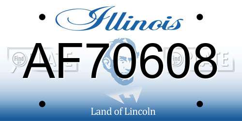 AF70608 Illinois License Plate