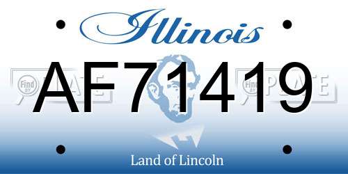 AF71419 Illinois License Plate