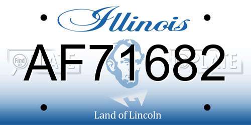 AF71682 Illinois License Plate