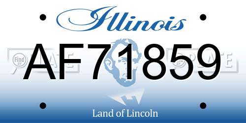 AF71859 Illinois License Plate
