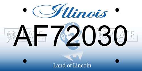 AF72030 Illinois License Plate
