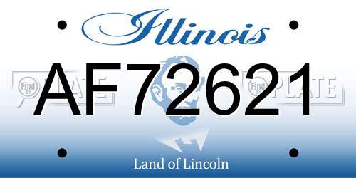 AF72621 Illinois License Plate