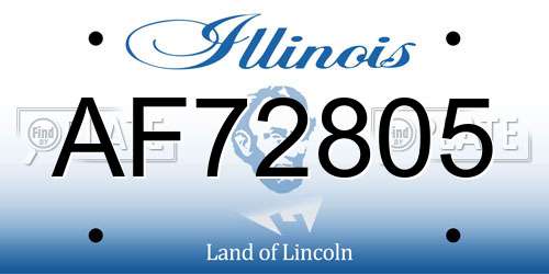 AF72805 Illinois License Plate
