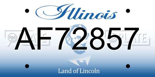 AF72857 Illinois License Plate