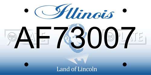AF73007 Illinois License Plate
