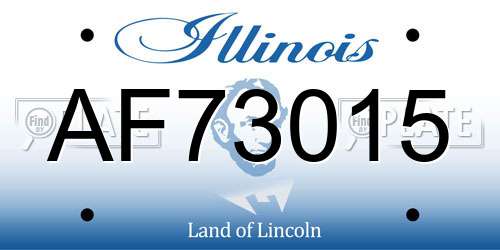 AF73015 Illinois License Plate