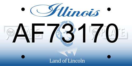 AF73170 Illinois License Plate