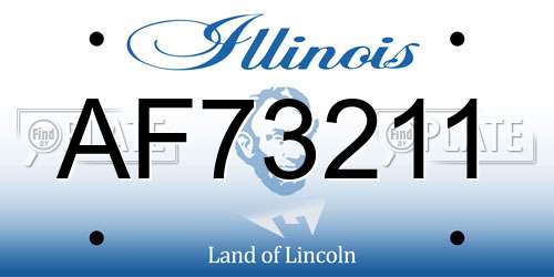 AF73211 Illinois License Plate