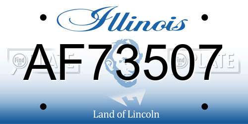 AF73507 Illinois License Plate