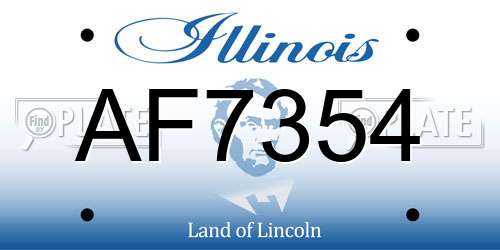 AF7354 Illinois License Plate