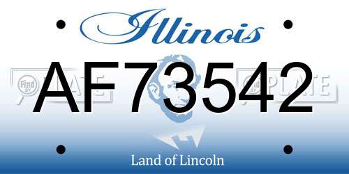 AF73542 Illinois License Plate