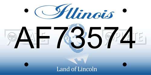 AF73574 Illinois License Plate