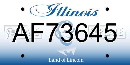 AF73645 Illinois License Plate
