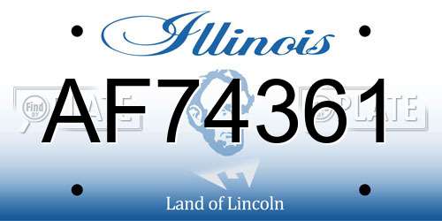 AF74361 Illinois License Plate
