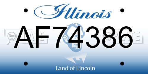 AF74386 Illinois License Plate