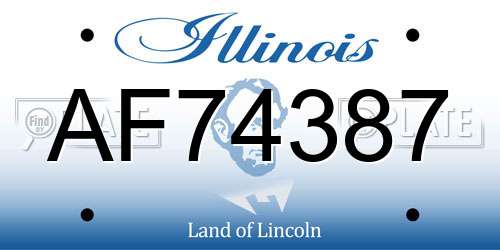 AF74387 Illinois License Plate