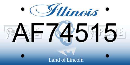 AF74515 Illinois License Plate