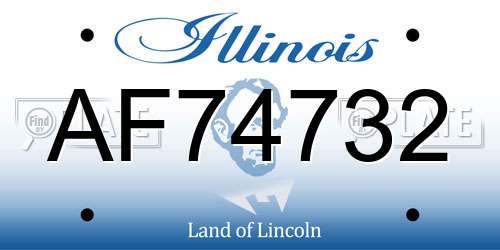 AF74732 Illinois License Plate