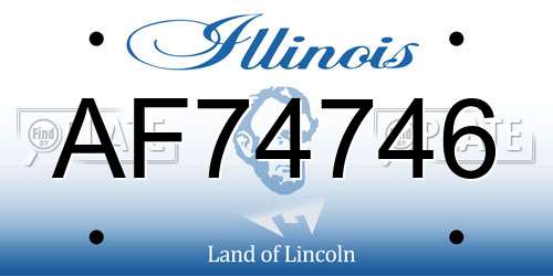 AF74746 Illinois License Plate