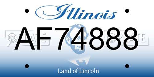 AF74888 Illinois License Plate