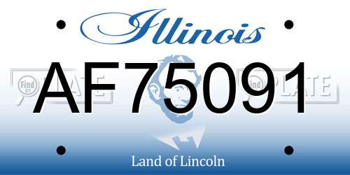 AF75091 Illinois License Plate