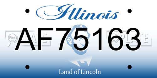 AF75163 Illinois License Plate