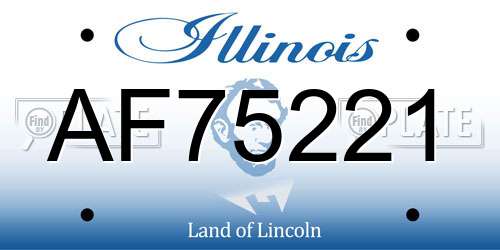 AF75221 Illinois License Plate