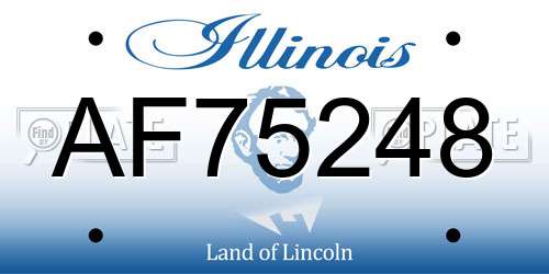 AF75248 Illinois License Plate