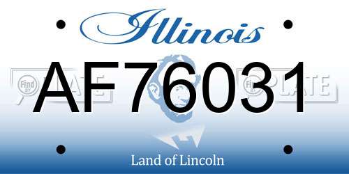AF76031 Illinois License Plate