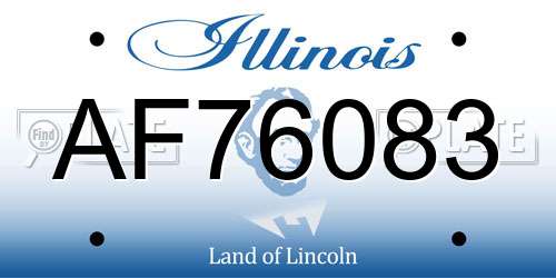 AF76083 Illinois License Plate