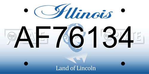 AF76134 Illinois License Plate
