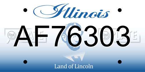 AF76303 Illinois License Plate