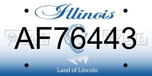 AF76443 Illinois License Plate