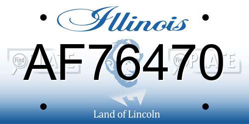 AF76470 Illinois License Plate