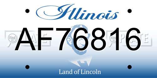 AF76816 Illinois License Plate