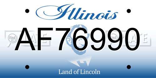 AF76990 Illinois License Plate