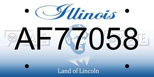 AF77058 Illinois License Plate