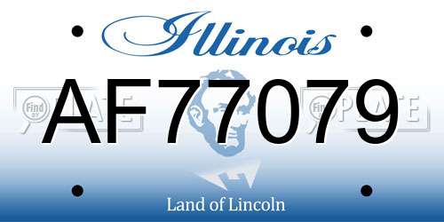 AF77079 Illinois License Plate