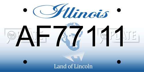 AF77111 Illinois License Plate