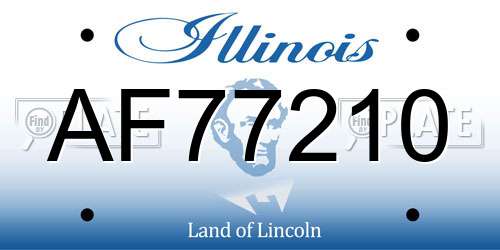 AF77210 Illinois License Plate