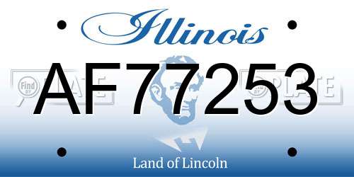 AF77253 Illinois License Plate