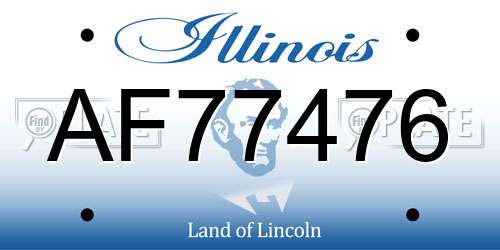 AF77476 Illinois License Plate