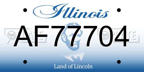 AF77704 Illinois License Plate