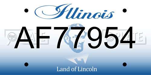 AF77954 Illinois License Plate
