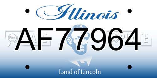 AF77964 Illinois License Plate