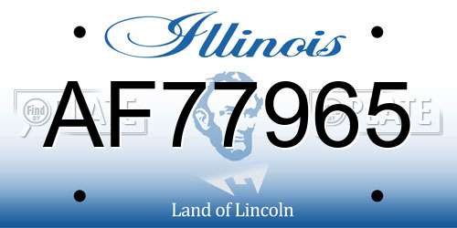 AF77965 Illinois License Plate